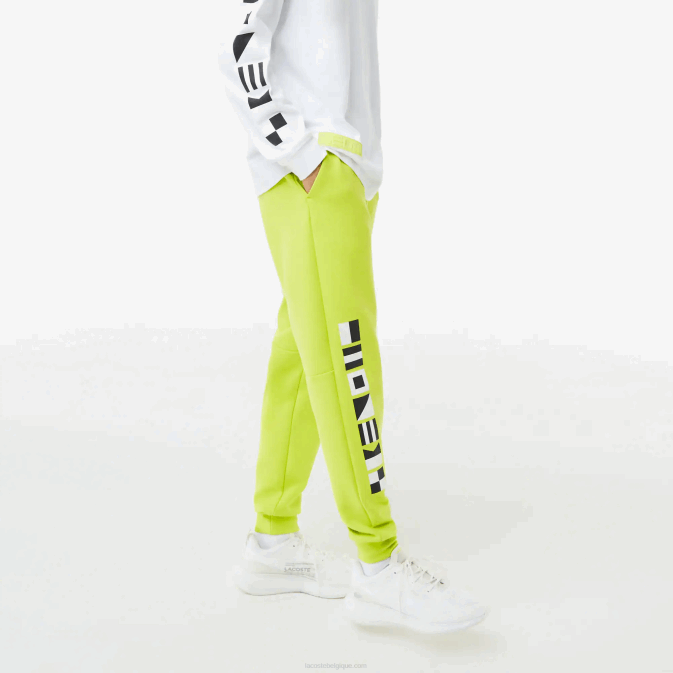 jaune 90v V6HV1046 Hommes Lacoste pantalon de survêtement à imprimé réfléchissant