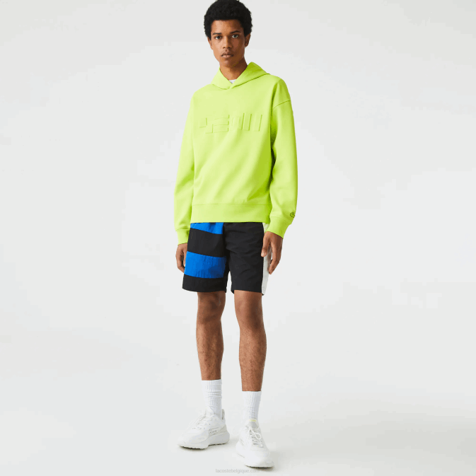 jaune 90v V6HV1054 Hommes Lacoste sweat à capuche coupe ample