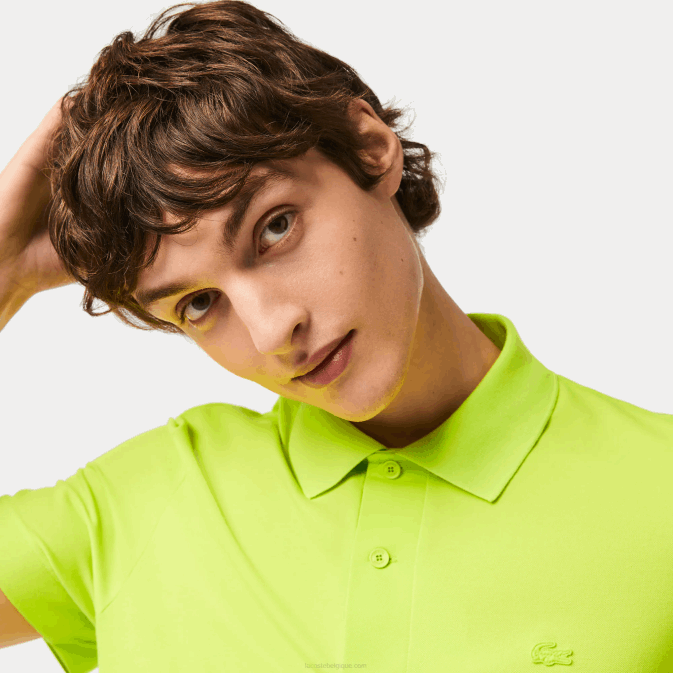 jaune 90v V6HV261 Hommes Lacoste polo en piqué de coton respirant Active Movement
