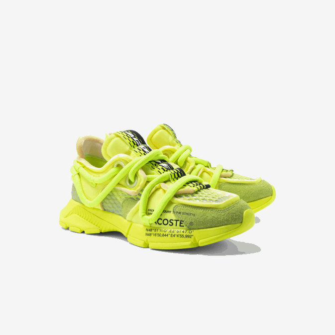 jaune jaune 2t7 V6HV1733 Hommes Lacoste baskets en textile l003 active