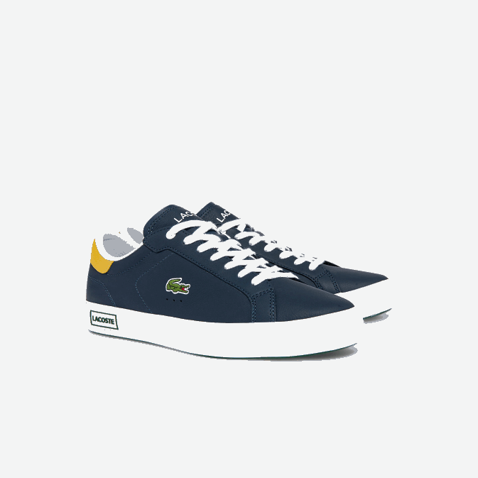 jaune marine 2m3 V6HV1884 Hommes Lacoste baskets powercourt en cuir