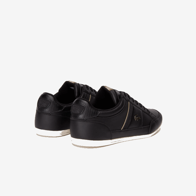 kaki noir 2h5 V6HV1715 Hommes Lacoste baskets chaymon en cuir et synthétique