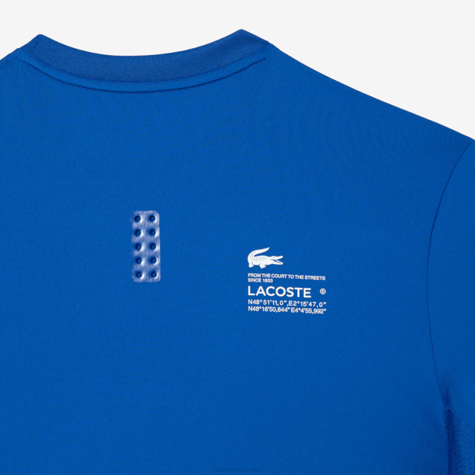 kxb bleu V6HV120 Hommes Lacoste t-shirt sport coupe slim en jersey stretch