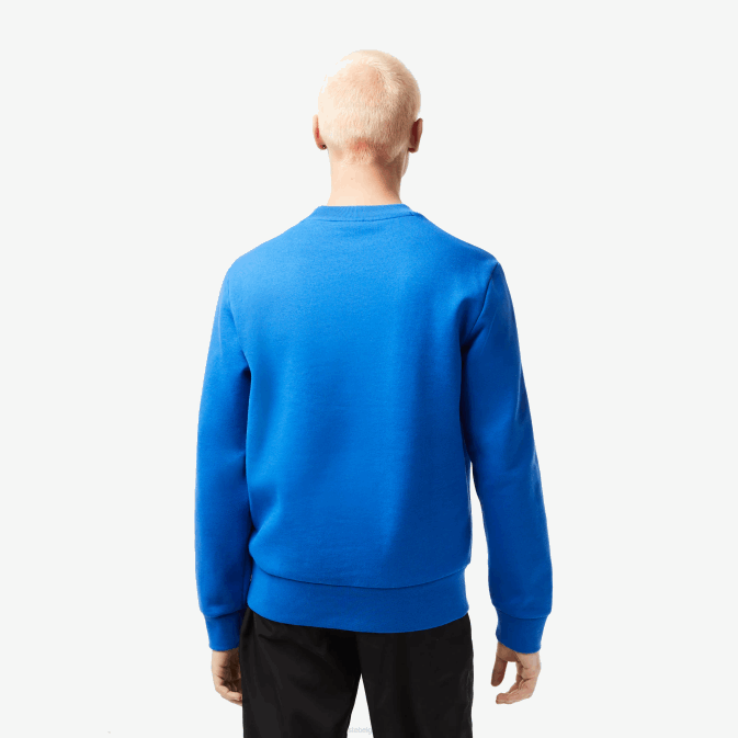 kxb bleu V6HV286 Hommes Lacoste sweat-shirt en coton bio brossé