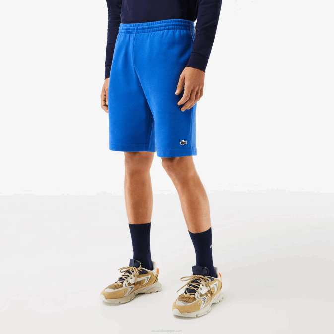 kxb bleu V6HV449 Hommes Lacoste short en molleton de coton bio brossé