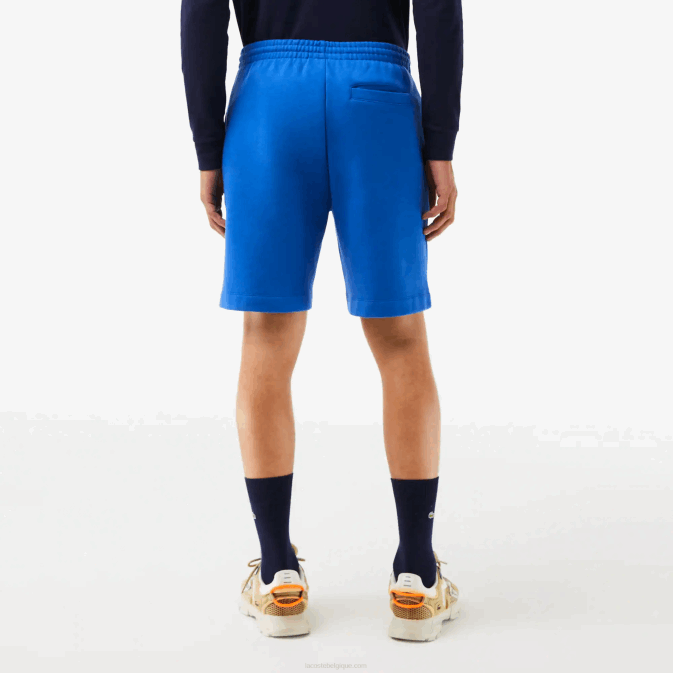 kxb bleu V6HV449 Hommes Lacoste short en molleton de coton bio brossé