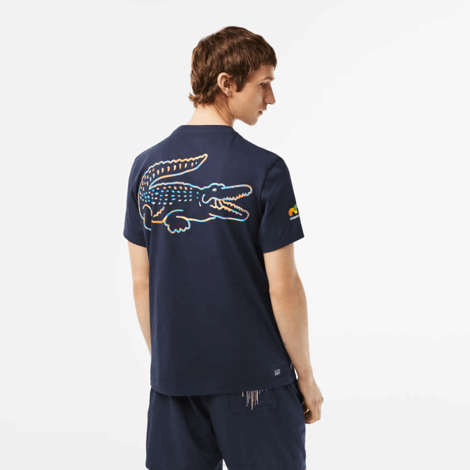 kxe bleu V6HV217 Hommes Lacoste t-shirt sport miami open edition