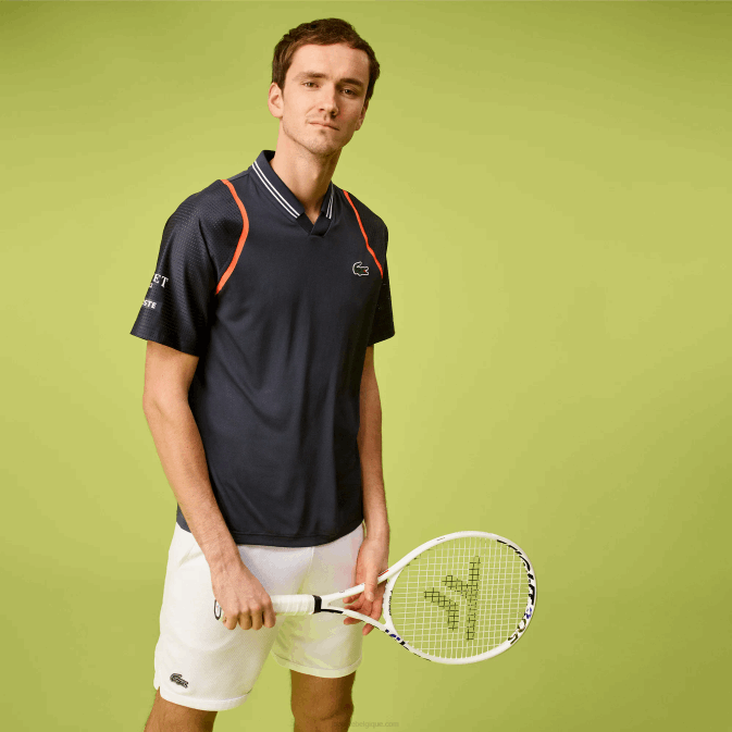 kxe bleu V6HV235 Hommes Lacoste polo tennis x daniil medvedev
