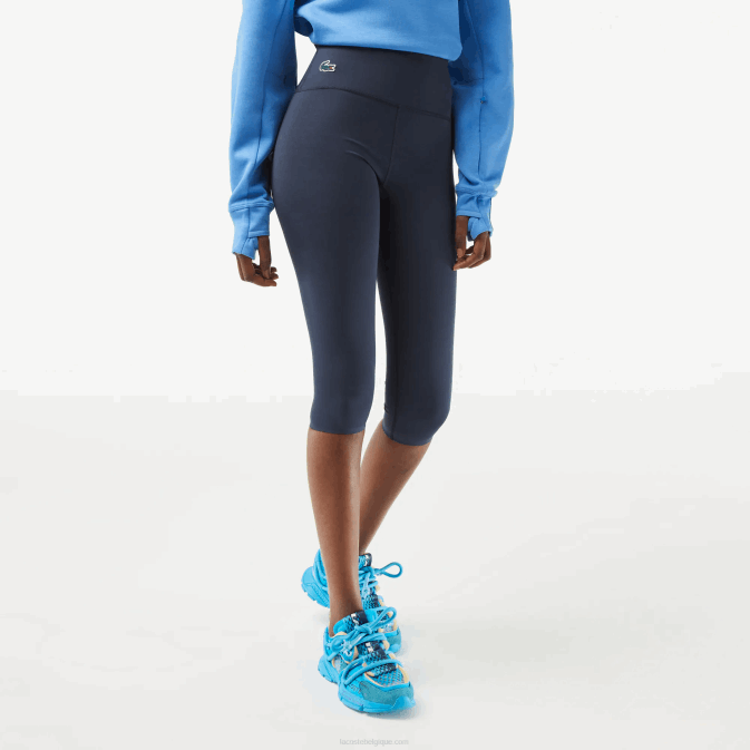 kxe bleu V6HV2425 femmes Lacoste legging court sport uni