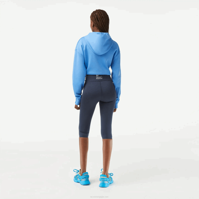 kxe bleu V6HV2425 femmes Lacoste legging court sport uni