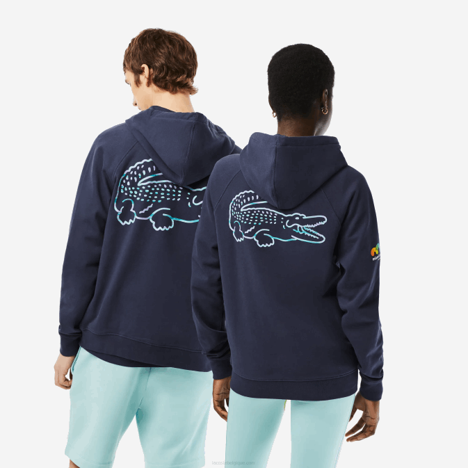 kxe bleu V6HV354 Hommes Lacoste sweat à capuche sport miami open edition
