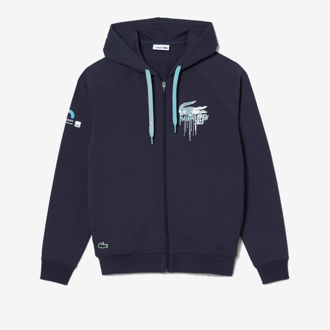 kxe bleu V6HV354 Hommes Lacoste sweat à capuche sport miami open edition