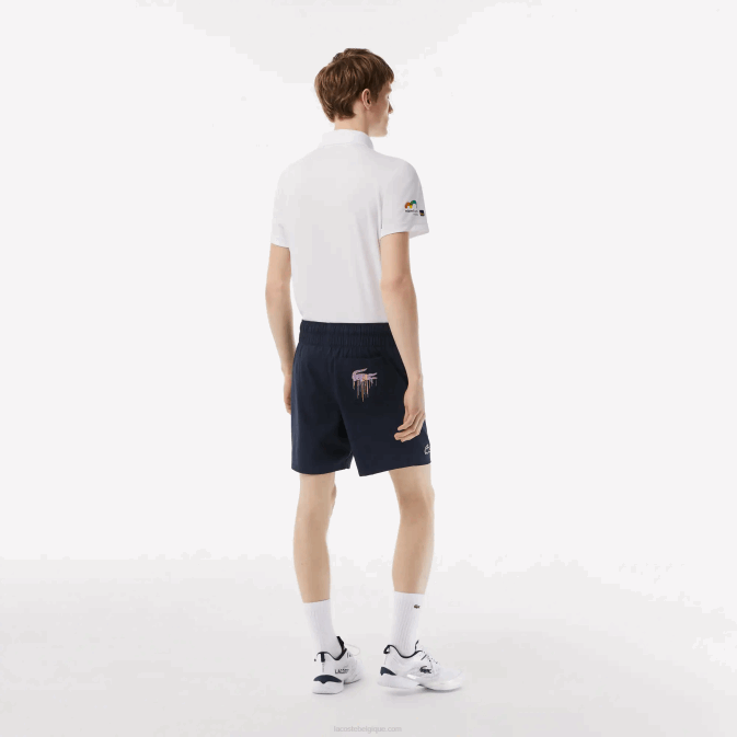 kxe bleu V6HV472 Hommes Lacoste short sport miami open edition