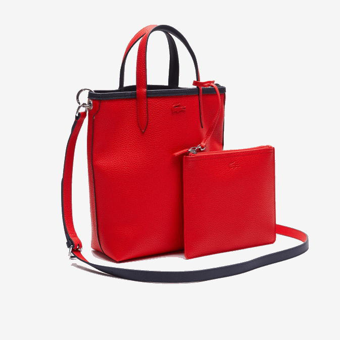 marine 166 rouge 240 b50 V6HV2818 femmes Lacoste sac cabas réversible en toile enduite anna