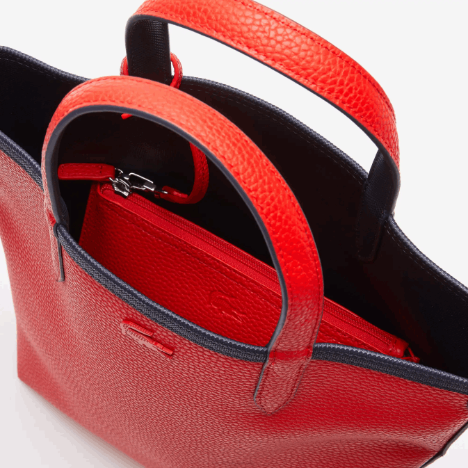 marine 166 rouge 240 b50 V6HV2818 femmes Lacoste sac cabas réversible en toile enduite anna