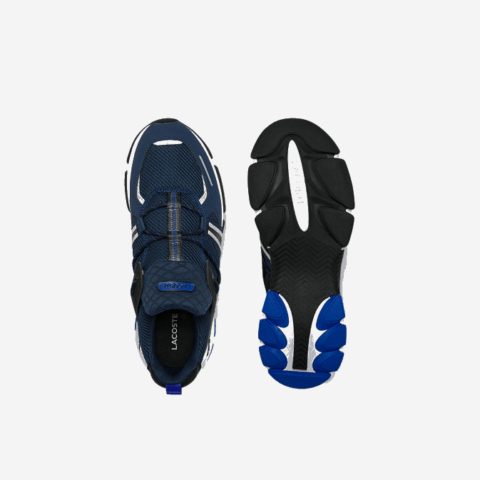 marine et blanc 092 V6HV1797 Hommes Lacoste baskets en textile l003