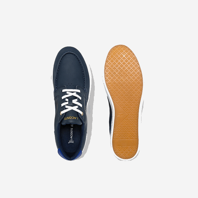 marine et blanc 092 V6HV1803 Hommes Lacoste chaussures bateau bayliss deck en cuir et synthétique