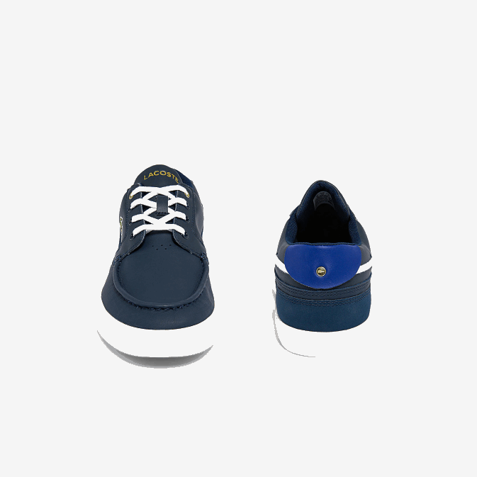 marine et blanc 092 V6HV1803 Hommes Lacoste chaussures bateau bayliss deck en cuir et synthétique