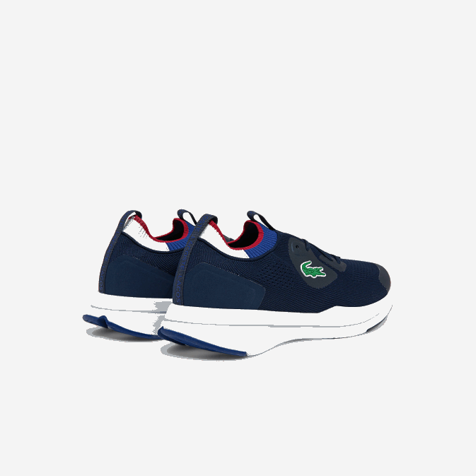 marine et blanc 092 V6HV1862 Hommes Lacoste baskets run spin en textile