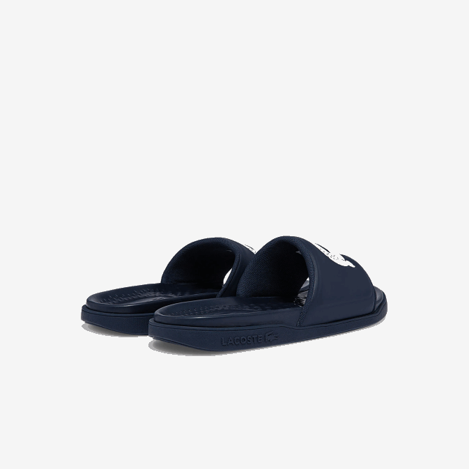 marine et blanc 092 V6HV1877 Hommes Lacoste claquettes synthétiques croco dualiste