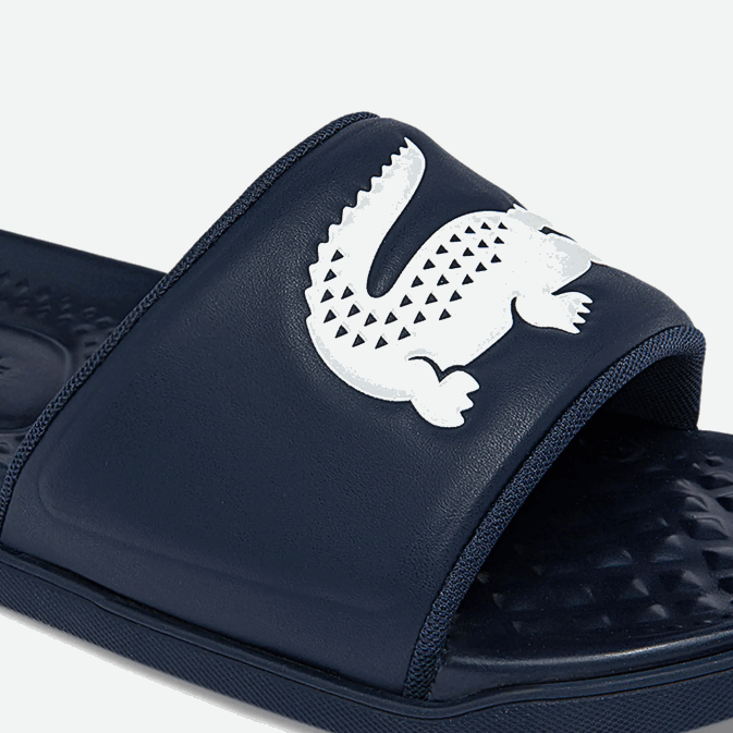 marine et blanc 092 V6HV1877 Hommes Lacoste claquettes synthétiques croco dualiste