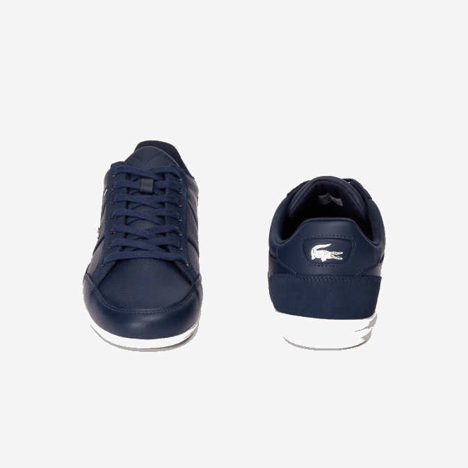 marine et blanc cassé j18 V6HV1710 Hommes Lacoste baskets chaymon en cuir