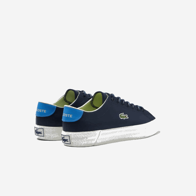 marine et blanc cassé j18 V6HV1899 Hommes Lacoste baskets en cuir et daim gripshot