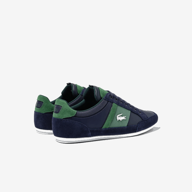 marine et vert 2s3 V6HV1735 Hommes Lacoste baskets chaymon en cuir