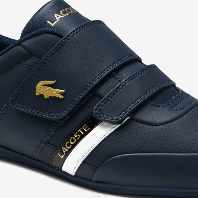 marine nb0 V6HV1879 Hommes Lacoste baskets misano en cuir et synthétique