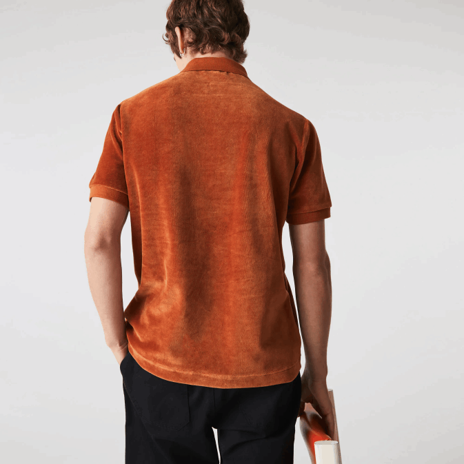 marron 3pb V6HV739 Hommes Lacoste polo coupe classique en velours de coton