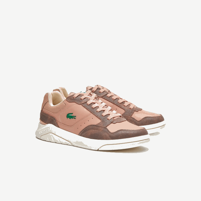 marron blanc 2c3 V6HV1902 Hommes Lacoste baskets game advance en cuir de luxe