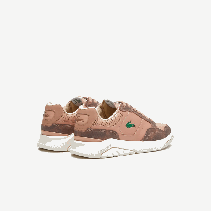 marron blanc 2c3 V6HV1902 Hommes Lacoste baskets game advance en cuir de luxe