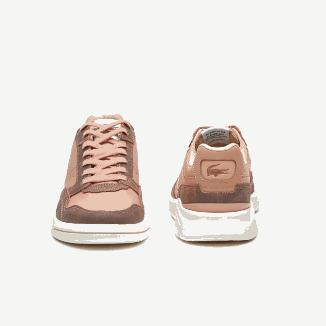 marron blanc 2c3 V6HV1902 Hommes Lacoste baskets game advance en cuir de luxe