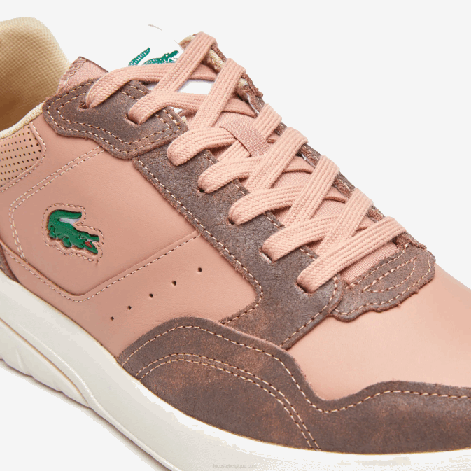 marron blanc 2c3 V6HV1902 Hommes Lacoste baskets game advance en cuir de luxe