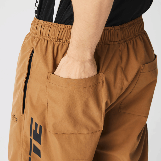 marron z0w V6HV1002 Hommes Lacoste pantalon de survêtement oversize à logo contrastant