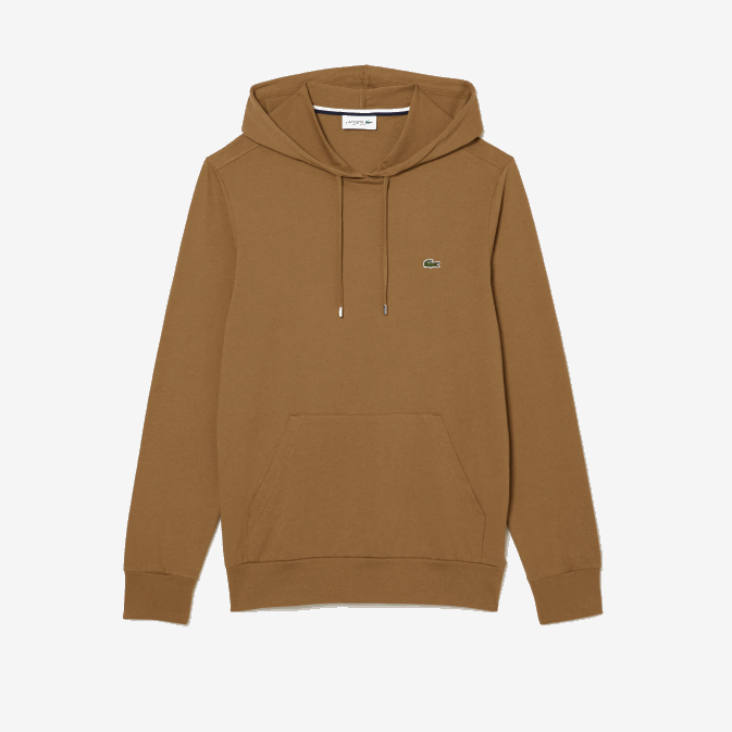 marron z0w V6HV845 Hommes Lacoste sweat à capuche en jersey de coton
