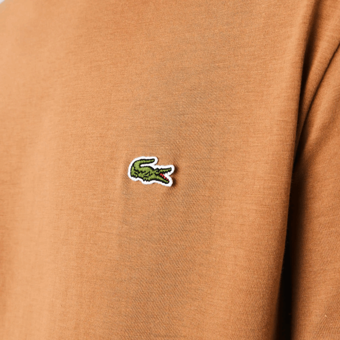 marron z0w V6HV902 Hommes Lacoste t-shirt en jersey de coton pima à col rond