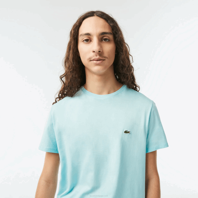 menthe lgf V6HV112 Hommes Lacoste t-shirt en jersey de coton pima à col rond
