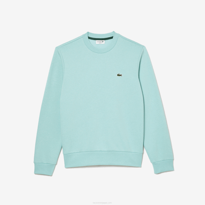 menthe lgf V6HV285 Hommes Lacoste sweat-shirt en coton bio brossé