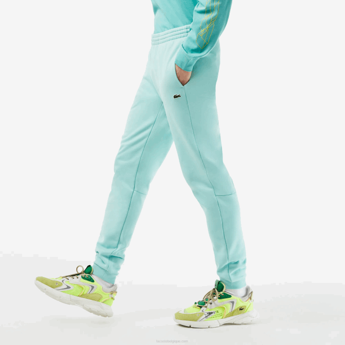 menthe lgf V6HV345 Hommes Lacoste pantalon de survêtement fuselé en polaire