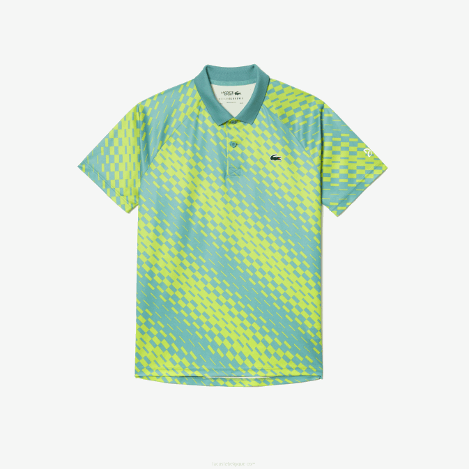 menthe zli V6HV111 Hommes Lacoste polo tennis x novak djokovic fan version