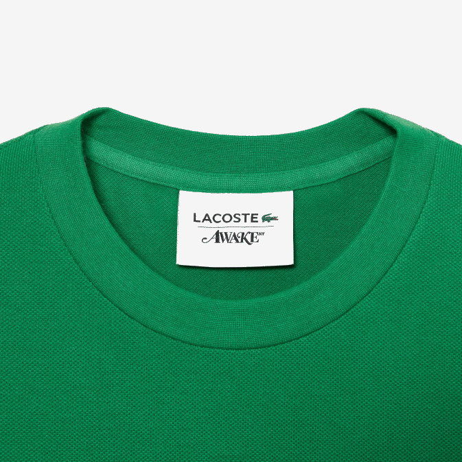moi vert V6HV892 Hommest-shirt lacoste x awake ny en coton piqué avec logo
