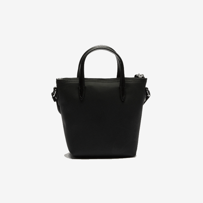 noir 000 V6HV2820 femmes Lacoste mini sac cabas zippé en toile enduite l1212 concept petit piqué