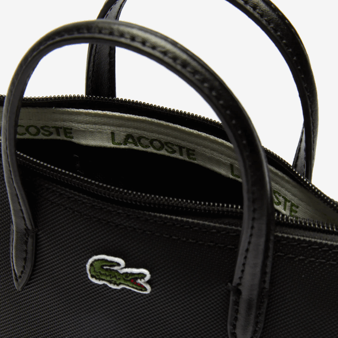 noir 000 V6HV2820 femmes Lacoste mini sac cabas zippé en toile enduite l1212 concept petit piqué