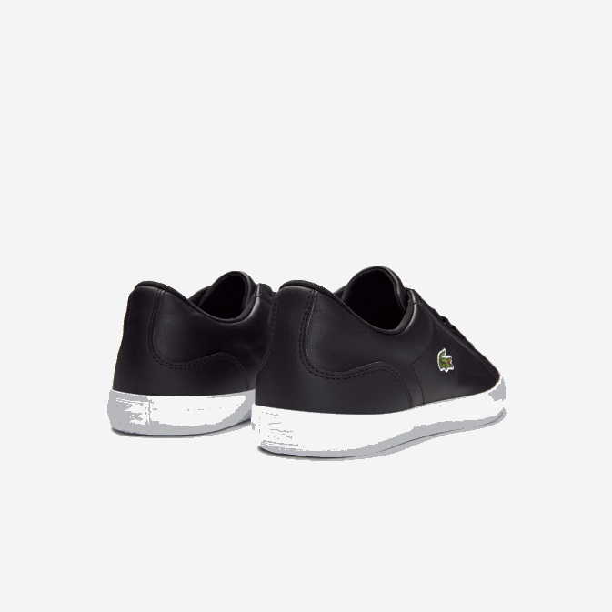 noir 024 V6HV1716 Hommes Lacoste baskets lerond en cuir