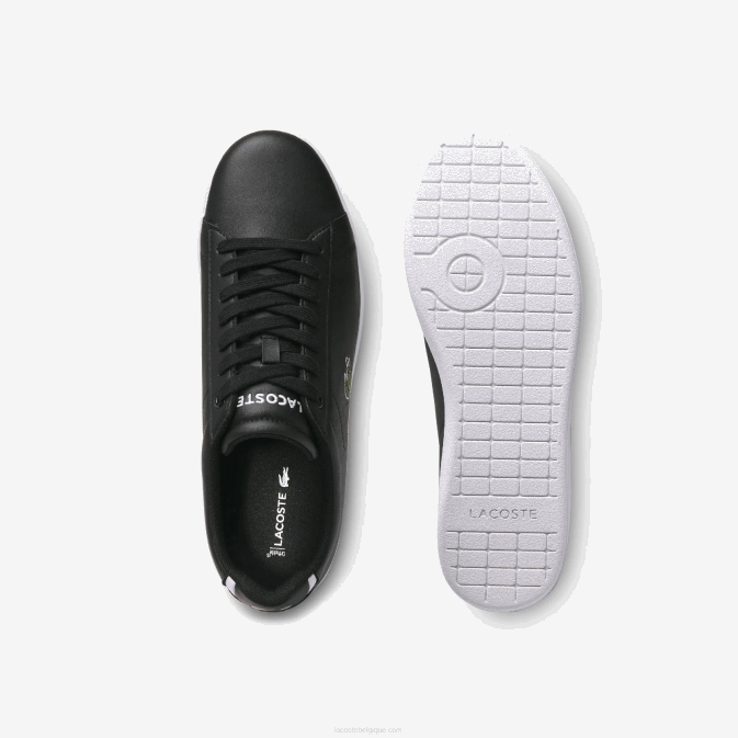 noir 024 V6HV1875 Hommes Lacoste baskets en cuir carnaby evo