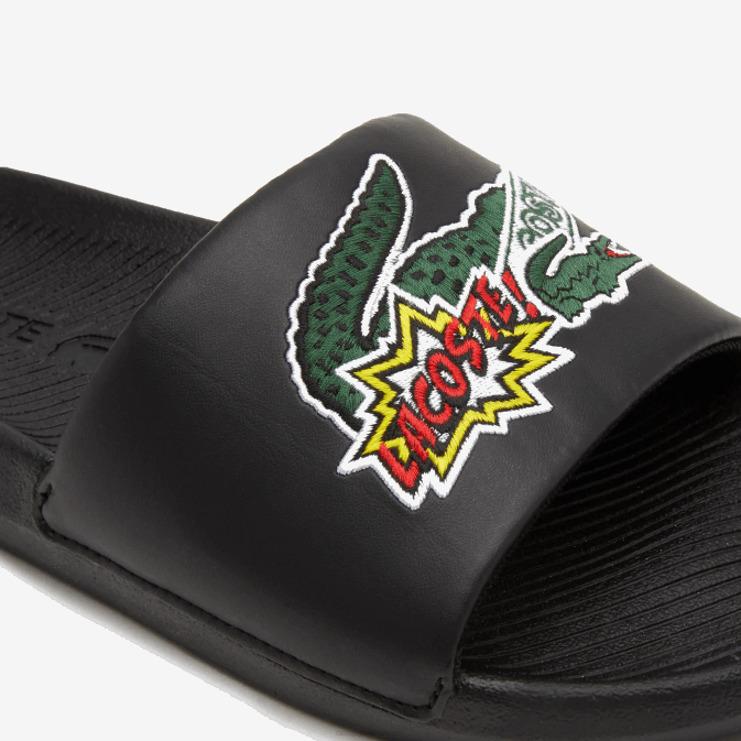 noir 02h V6HV1761 Hommes Lacoste claquettes synthétiques croco