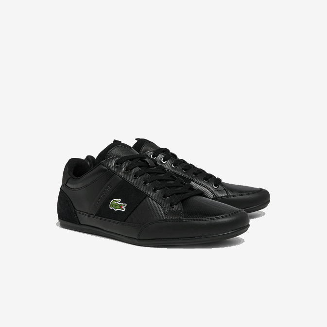 noir 02h V6HV1807 Hommes Lacoste baskets ton sur ton en cuir et synthétique chaymon bl
