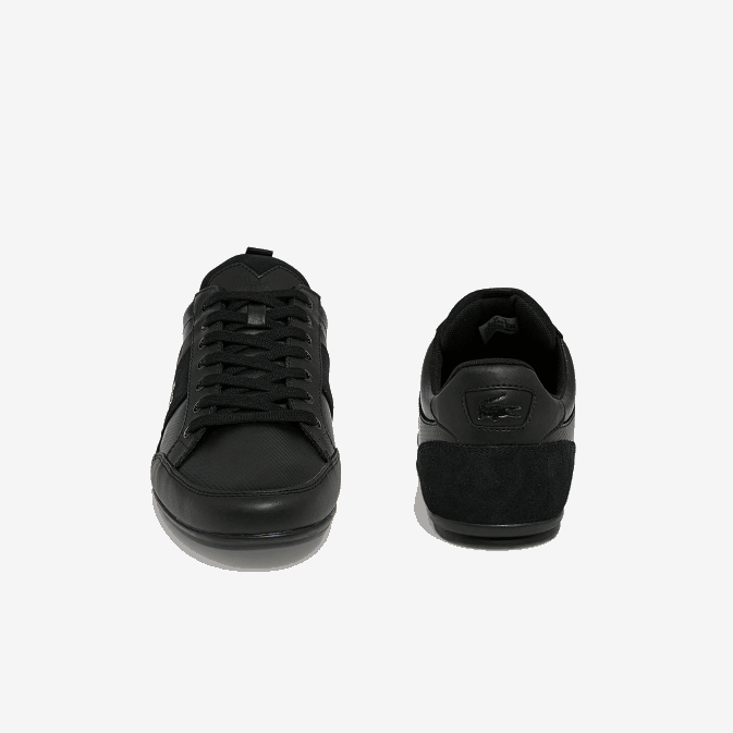 noir 02h V6HV1807 Hommes Lacoste baskets ton sur ton en cuir et synthétique chaymon bl