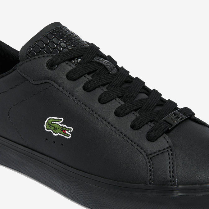 noir 02h V6HV1846 Hommes Lacoste baskets en cuir bruni powercourt